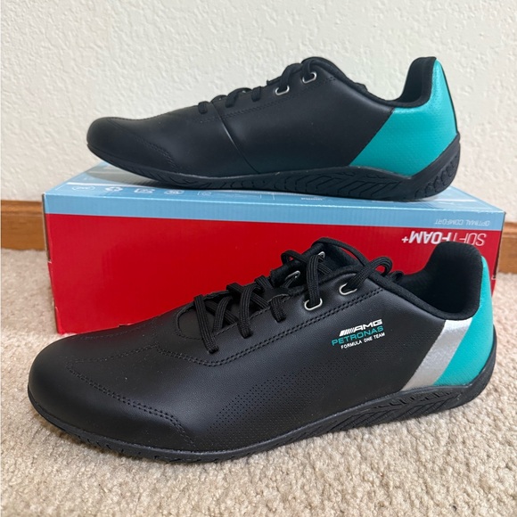 Puma Mercedes AMG Cat Lace Up Black Sneakers Casual Shoes Formula 1 New Sz 11.5